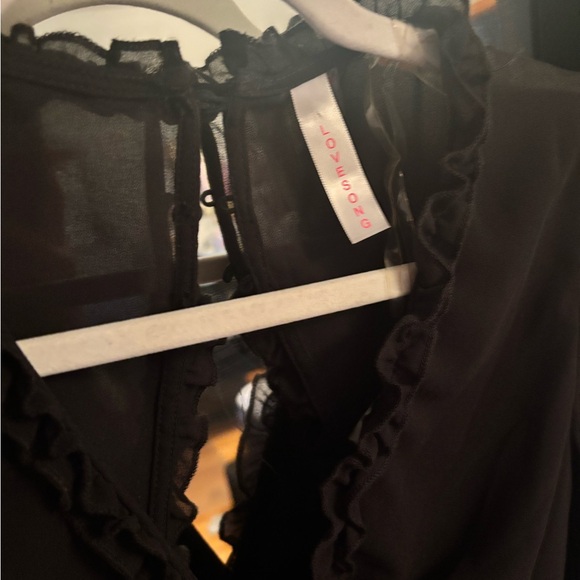 Black Open Back Ruffle Dress - Picture 4 of 5